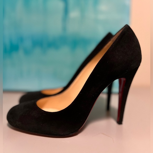 Christian Louboutin Shoes - Round toe Christian Louboutin classic black suede pumps